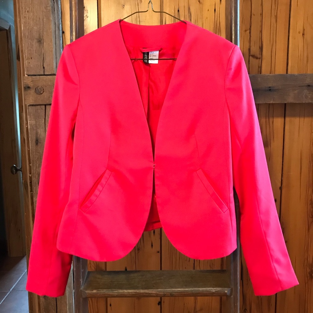 Coral Red Structured H&M Blazer